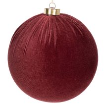 Product Velvet Christmas Baubles in Burgundy, 15cm, Set of 3