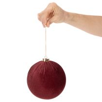 Product Velvet Christmas Baubles in Burgundy, 15cm, Set of 3