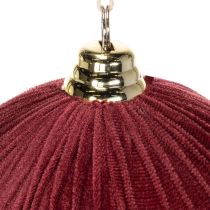 Product Large Velvet-Look Christmas Baubles Burgundy 20cm Set of 3