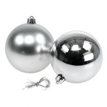 Christmas ball silver Ø10cm 4pcs