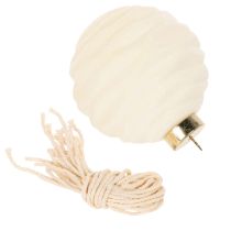 Product White Textured Christmas Bauble Ornament Set, 8cm, 12 Pieces