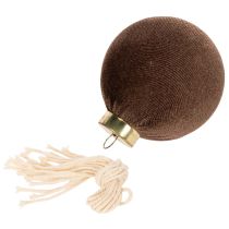 Product Velvet-Look Christmas Baubles Set of 12 in Warm Tones, 8cm Diameter