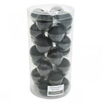 Product Mini Christmas tree ball, tree decoration mix, Christmas balls black H4.5cm Ø4cm real glass 24 pcs