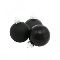 Product Mini Christmas tree balls, tree decorations mix, Christmas balls black H4.5cm Ø4cm real glass 24pcs