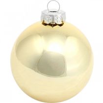 Product Tree ball, Christmas tree decorations, Christmas ball golden H8.5cm Ø7.5cm real glass 12pcs