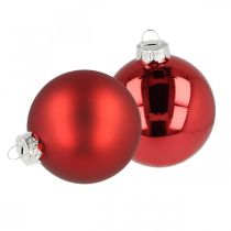 Product Christmas tree ball, tree decorations, Christmas ball red H8.5cm Ø7.5cm real glass 12pcs