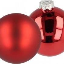 Product Christmas tree ball, tree decorations, Christmas ball red H8.5cm Ø7.5cm real glass 12pcs