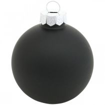 Product Mini Christmas tree ball, tree decoration mix, Christmas balls black H4.5cm Ø4cm real glass 24 pcs