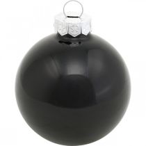 Product Mini Christmas tree balls, tree decorations mix, Christmas balls black H4.5cm Ø4cm real glass 24pcs