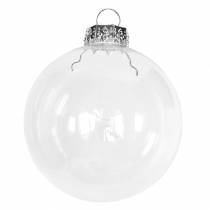 Product Christmas ball glass Ø7.5cm clear 12 pcs