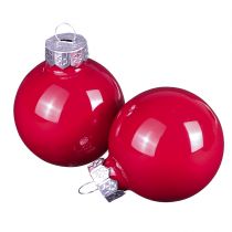 Product Christmas balls glass tree balls in red Ø4cm 24 pcs