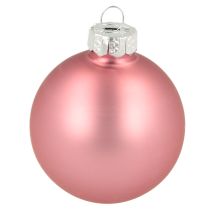 Product Christmas balls glass tree decoration pink grey Ø50mm 24 pcs