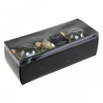 Product Christmas balls glass decoration ball filled with dried flowers Ø8cm 3pcs