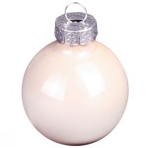 Product Glass Christmas baubles, mini berry beige pink, Ø3cm, 22 pieces