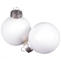 Product Christmas balls glass white matt enamel Ø4cm 24 pcs
