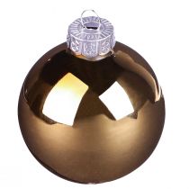 Product Christmas balls gold brown tree balls glass Ø6cm 24 pcs