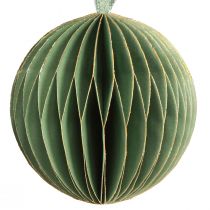 Product Christmas Balls Paper Honeycomb Balls Green Gold Ø7cm 4 pcs