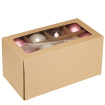 Product Christmas balls pink grey glass balls Ø7.5cm 14 pcs