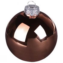 Product Christmas balls silver apricot glass balls Ø6cm 24 pcs