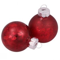 Product Christmas balls in red vintage glass mini Ø3cm 22 pcs
