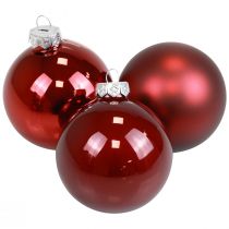 Product Christmas balls glass Christmas tree balls Bordeaux Ø7.5cm 14 pcs