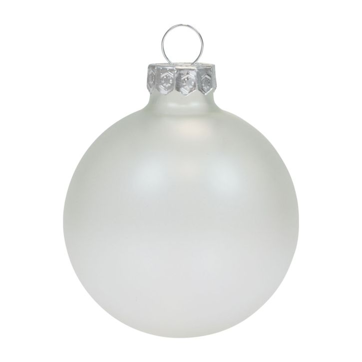 Christmas balls glass clear opaque Christmas tree balls Ø6cm 6pcs