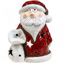 Product Santa Claus deco tealight holder Christmas H15cm