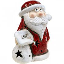 Product Santa Claus deco tealight holder Christmas H15cm