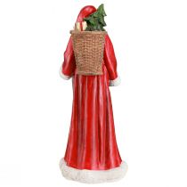 Product Santa Claus figure with basket red white green gold H36cm