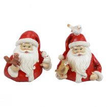 Christmas figures Santa Claus with animals 10x7x9cm 2pcs