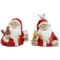 Christmas figures Santa Claus with animals 10x7x9cm 2pcs