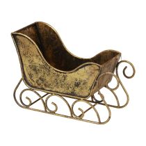 Christmas sleigh metal decorative sleigh gold 30×12×20cm