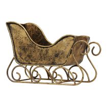 Christmas sleigh metal decorative sleigh gold 30×12×20cm