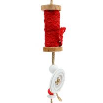 Product Christmas decoration yarn roll for hanging red 4pcs