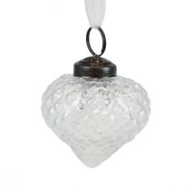 Product Christmas Decoration Glass Decoration Onion Clear Diamond Ø5.5cm 9 pcs