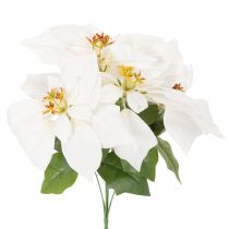 Product Artificial White Poinsettia Flower Stem 40cm