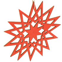 Product Christmas star wooden decoration for hanging Ø12/15cm 8 pieces