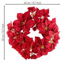 Product Poinsettia wreath artificial flowers Christmas Ø40cm