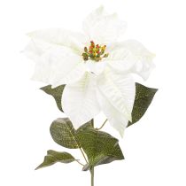 Product Artificial white poinsettia, large flowering branch decoration, 65cm, 2 pieces