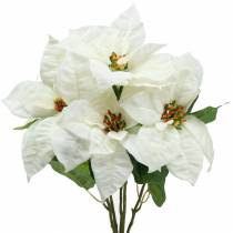 Poinsettia Bouquet White 52cm