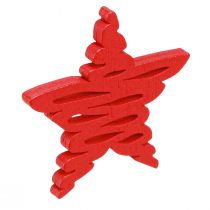 Product Christmas stars for scattering red, natural wood 4cm 72 pcs