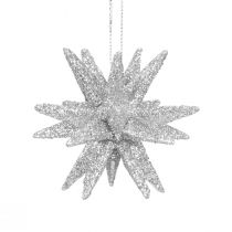 Product Christmas Stars Christmas Decorations Silver Glitter Ø7cm 6 Pcs