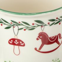 Product Christmas mug ceramic red green cream H9cm 2pcs