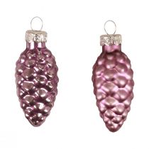 Christmas cone glass Purple glass cone Christmas 6.5cm 10p
