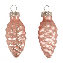 Christmas cone glass Pink glass cone Christmas 6.5cm 10p