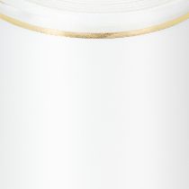 Product White wreath ribbon with gold edge for computer printing, satin ribbon, waterproof, 25m x 125mm
