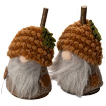 Product Gnome figurine set with knitted hat and acorn, 10cm, 6 pieces