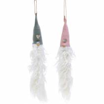 Product Gnome head for hanging 45cm pink / gray 2pcs
