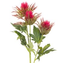 Product Artificial Red Thistle Stem 67cm Decorative Branch Set of 3