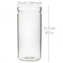 Flower vase, glass cylinder, glass vase round Ø10cm H21.5cm